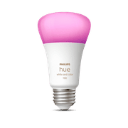 Philips Hue White and Color Ambiance A19 E26 Medium Base Smart Bulb 1 Pack, White
