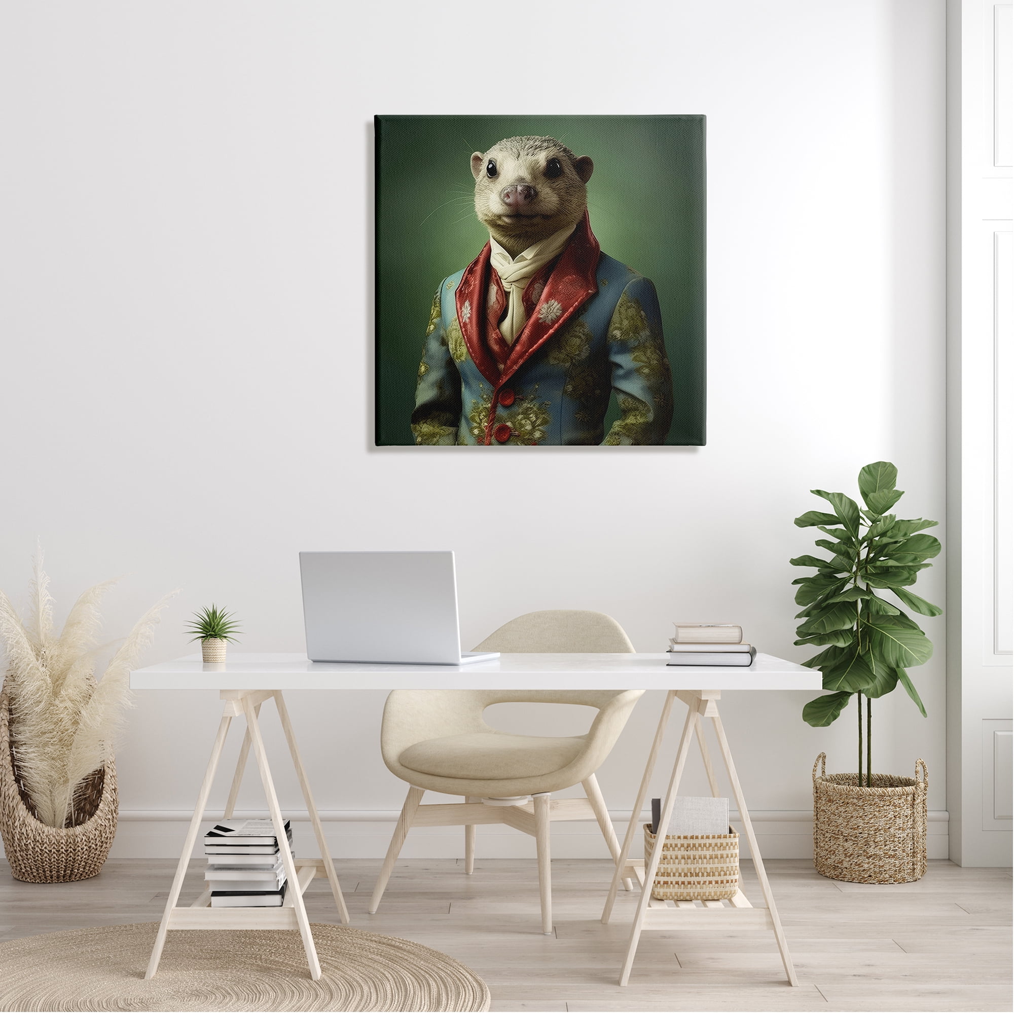 Stupell Industries Classy Animal Fashion Portrait Animals & Insects Painting Gallery Wrapped Canvas Art Print Wall Art, 30 x 30