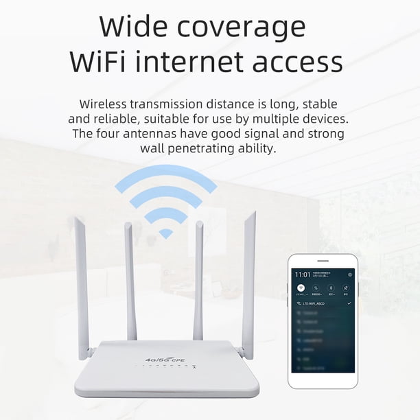 Enrutador WiFi 4G CPE 150/50Mbps Enrutador 4G Cobertura WiFi de área grande con 4 antenas Sywqhk Para estrenar