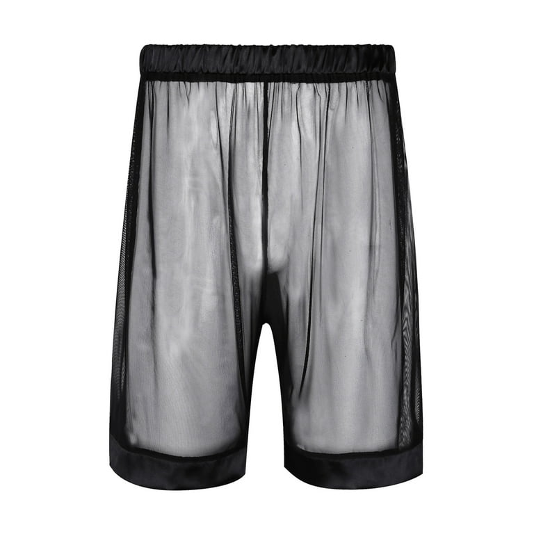 MSemis Men's Sheer Mesh Boxer Shorts See-Through Smooth MSemis Men's Sheer Mesh Boxer Shorts See-Through Smooth