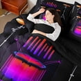 thumbnail image 4 of Homewish Abstract Drum Set 7 Pieces Bedding Comforter Set For Female Men Adults,Music Theme Full Bedding Set Lightweight,Musical Melody Fitted Sheet Flat Sheet,Luxury Bedroom Decor,Reversible, 4 of 8