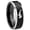 Black 2 Tone Beveled Edge, variant on Hammerhead Shark Dome Brushed Finish Blue Tungsten Men Ring 10MM
