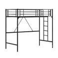 VINGLI Metal Loft Bed with Stairs and Flat Rung, Junior Loft Bed Twin