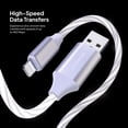 thumbnail image 5 of Powertek MFi-Certified Light-Up USB-A to Lightning Charging Cable, 5 ft, White, 5 of 7
