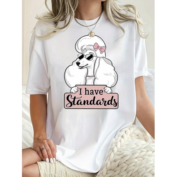 Camisetas para mujer Verano manga corta Tops para DeportesChic & Comfy Women's T-Shirt with Fun Dog Print - Casual Crew Neck, Short Sleeve, Stretchy Polyester Blend, Machine Washable - Perfect for S