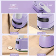 thumbnail image 3 of SpaceMuse Portable Handheld Garment Mini Electric Iron,2025 Upgraded Travel Steamer for Clothes,2 in 1 Mini Portable Rotary Garment for Clothes, 20S Fast Heating Powerful Wrinkle Remover (Purple), 3 of 6
