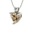 thumbnail image 2 of Clara Pucci 14K White Solid Hypoallergenic Gold 2Ct Synthetic Yellow Moissanite Heart Cut Solitaire Designer Necklace Pendant For April, 2 of 6