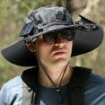 thumbnail image 3 of Pebbuoy 1 Set Outdoor Sun Hat with 2 Fan Large Brim Windproof Strap Solar or USB Charging Anti-UV Sun Protection Great Breathability Outdoor Fishing Camping Travel Cap, 3 of 7