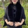 thumbnail image 6 of Dengjunhu Artificial Rabbit Fur Shawl Wrap Winter Shawl Tassel Thicken Solid Color Cardigan Knitted for Banquet, 6 of 8