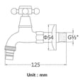thumbnail image 2 of BrassWashingMachineFaucetWith1/2inchSinkSpoutAntiqueCrossHandleMopFaucetForGardenSink,Black1Pcs, 2 of 5