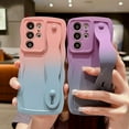 thumbnail image 3 of for Samsung Galaxy S21 Ultra Case with Strap Stand, Cute Gradient Color Wavy S21 Ultra Case with Camera Lens Cover Protect Soft Silicone Bumper Phone Case for Women Men 6.8" (Pink Blue), 3 of 6