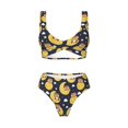 thumbnail image 4 of Daiia Moon Bear Women's Bikini Set Two Piece Swimsuit High Waisted Bikini Adjustable Straps Bikini Perfect for Beach, Pool, and Summer Vacation-Small, 4 of 9