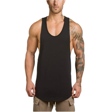 2019 fashion Men's Gyms Bodybuilding Fitness Muscle Sleeveless Singlet T-shirt Top Vest