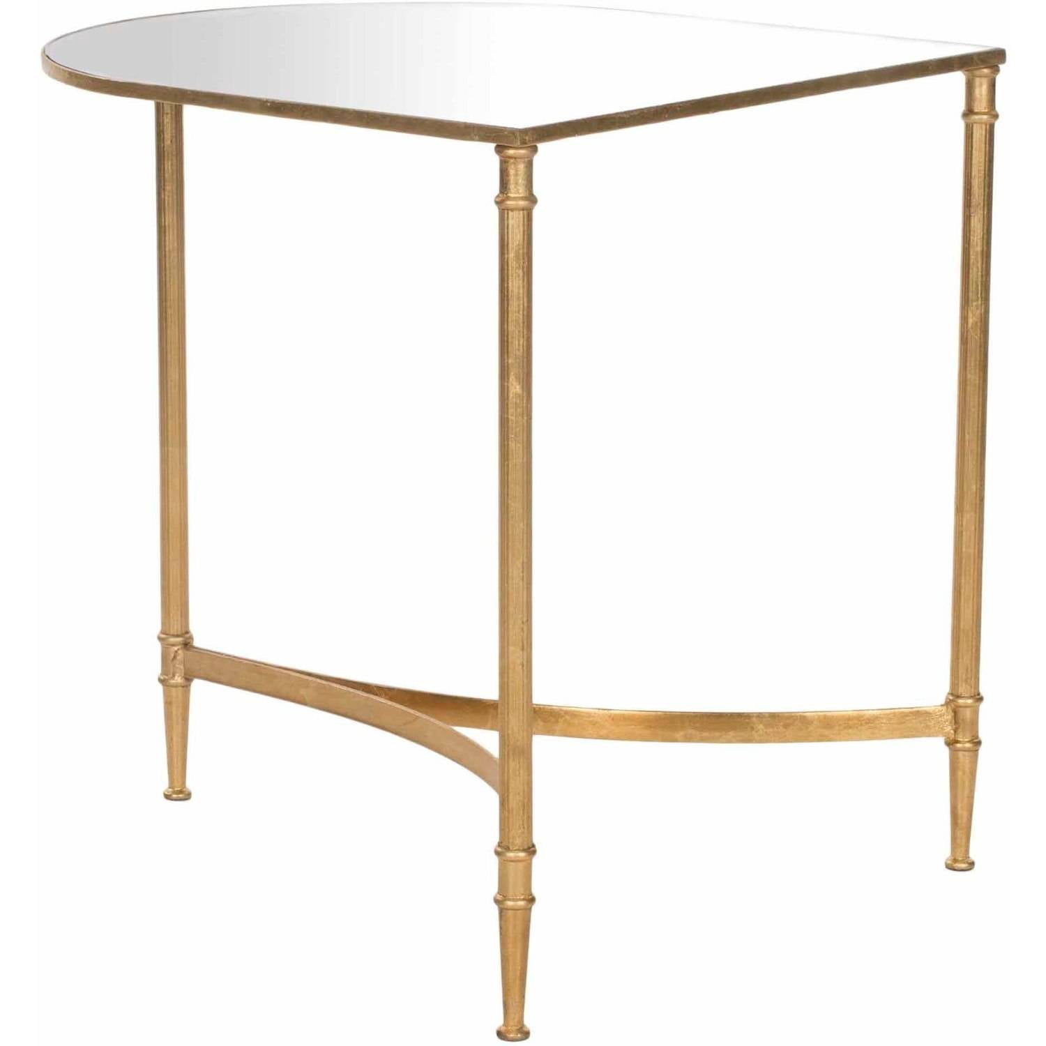 SAFAVIEH Nevin Glam Semi Dune Accent Table, Gold/Mirror Top