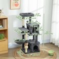 thumbnail image 3 of PawHut Multi-Level Cat Tower, Cat Tree with 2 Condos and Hammock, Dark Grey, 3 of 10