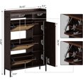 thumbnail image 2 of Bingirl GAOMON Rattan Entryway Shoe Cabinet - Hidden Wood Shoe Rack with 3 Flip Drawers, Narrow Freestanding and Easy Assembly for Hallway, 2 of 7