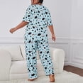 thumbnail image 4 of CQXIDFH Pajamas for Women Plus Size Cow Print Short Sleeve Top and Pants Pajama Set Sleepwear Soft Comfy Pj Sets, 4 of 5