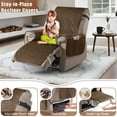 thumbnail image 6 of Timeles 100% Waterproof Recliner Covers, Velvet Recliner Chair Covers with Pockets, 1 Seat Recliner Sofa Covers for Kids & Pets (1 Seater 23", Coffee), 6 of 7
