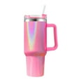 thumbnail image 4 of Dasoch 40 oz Tumbler with Handle and Straw -stainless steel vacuum insulated tumbler with lid and straw for water, iced tea or coffee, glossy-Pink, 4 of 7