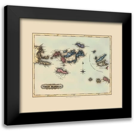 Lucas 13x12 Black Modern Framed Museum Art Print Titled - Virgin Islands - Lucas 1823