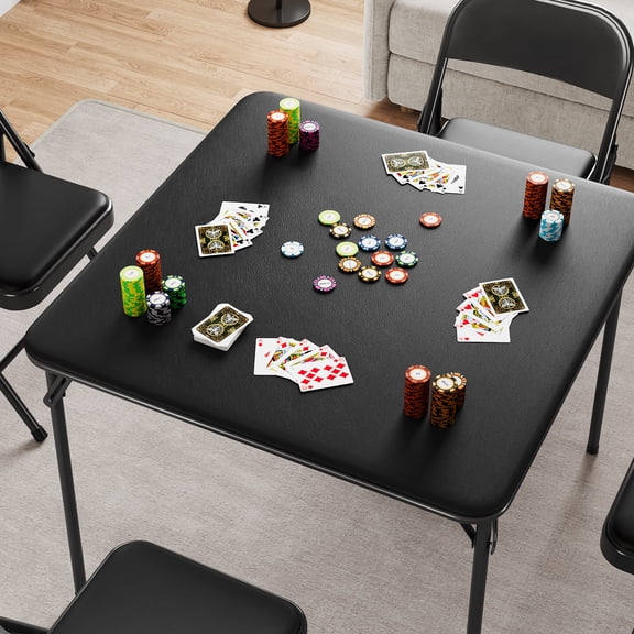 YANSHE 33'' Folding Table, Black