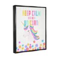thumbnail image 4 of Stupell Industries Keep Calm Be A Unicorn Playful Quote Pastel Florals Graphic Art Jet Black Floating Framed Canvas Print Wall Art, Design by Diane Neukirch, 4 of 5