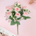 thumbnail image 2 of LShunze Artificial Flowers Small Roses with Leaf Bouquet Faux Floral Plant for Valentines Decoration Kitchen Wedding Office, 2 of 8