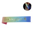 thumbnail image 3 of Raindrops De Fiesta Con Letras Doradas Cumpleaños Reina En Satén Multicolor Para Especial, 3 of 8
