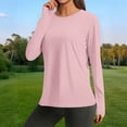 thumbnail image 5 of Ynynloco Women's Long Sleeve Shirts UPF 50+ Sun Protection Crew Neck Athletic Shirts for Hiking Fishing Workout Rash Guard, 5 of 9