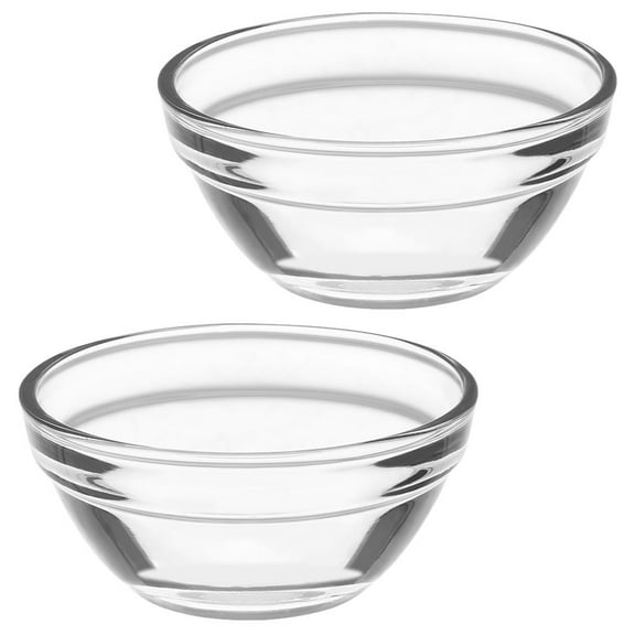 Qiysamall 2pcs Glass Dessert Bowls Appetizer Fruit Salads Dish Small Rice Pudding Bowls
