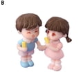 thumbnail image 2 of 2Pcs Couple Figurine Hand-painted Vivid Appearance DIY Plastic Micro Landscape Couple Lover Statue Ornament Home Decor-B, 2 of 8