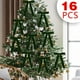 thumbnail image 1 of Decoraciones de lazos de terciopelo para el árbol de Navidad y set de 16 piezas | Coronas, guirnaldas, adornos de regalo | Textura lujosa y suave, decoración navideña elegante | Pajaritas rojas, 1 of 5