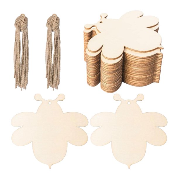 30 piezas de recortes de madera con forma de sin terminar, rodajas de madera con forma de , decoraciones de madera, manualidades de bricola