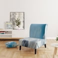 thumbnail image 3 of Designart "White Flower On Blue I" Upholstered Farmhouse Accent Chair - Arm Chair, 3 of 5