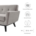 thumbnail image 3 of Loveseat Sofa, Grey Gray, Fabric, Modern Contemporary, Mid Century Living Hotel Lounge Cafe Lobby, 3 of 8