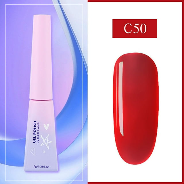 Esmalte de uñas con purpurina y efecto espejo, holográfico, rojo, base seca, capa superior para uñas de manos y pies, manicura francesa, 8 ml, extensión de uñas