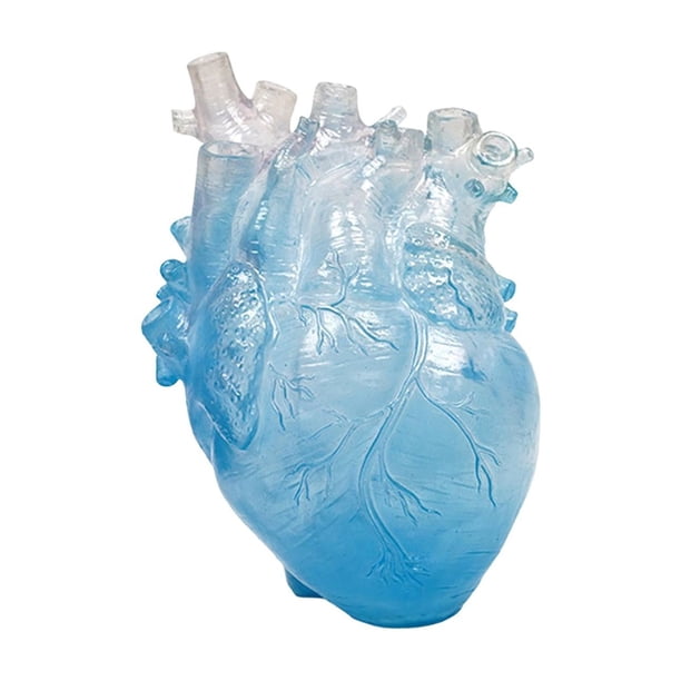 Jarrón con forma de corazón, maceta, esculturas de corazón para la repisa del comedor, novedad Azul