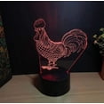 thumbnail image 4 of Cock 3d Night Light Chicken 3d Lámpara Animal Led Lámpara de mesa Interruptor táctil colorido Bebé Dormir Iluminación para el hogar Decorremote Control Feliz Sencillez, 4 of 4
