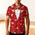 thumbnail image 2 of Men's Valentine's Day T-Shirt,Funny Printed Short Sleeve Button Down Summer Beach Casual Hawaiian Shirt Valentine's Day Gift for Him, 2 of 6