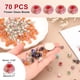 thumbnail image 2 of Uxcell 8mm Cuentas de vidrio en forma de flor, 70Pcs cuentas redondas facetadas de arena dorada sueltas para hacer joyería, collares, pulseras, manualidades DIY, Rojo, 2 of 5
