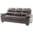 thumbnail image 3 of Pemberly Row Set of 2 Faux Leather Loveseat and Sofa in Dark Brown, 3 of 9