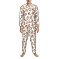 thumbnail image 3 of Balery Farm Cow Animal Pijama para Hombre de Dos Piezas con Manga Larga, Conjunto de Dormir y Descanso Suave con Bolsillos-Small, 3 of 6
