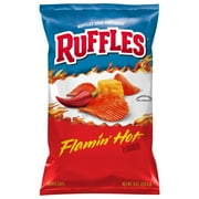 Pack of 2 Ruffles Flamin' Hot Potato Chips, 8 oz (Package May Vary)