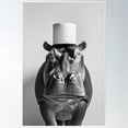 thumbnail image 2 of Hippo In Bathroom With Toilet Paper On Head Poster Wall Art, Modern Wall Decor For Living Room Bedroom, 24x36 UNFRAMED, 2 of 3