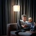 thumbnail image 3 of Brightech Montage Standing Floor Smart Lamp with LED Light & Drum Shade, Black, 3 of 10