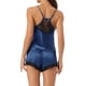 thumbnail image 3 of INSPIRAR CHIC Conjunto de Pijamas de Satén para Mujeres, Top sin Mangas con Espalda de Carreras y Cortos con Encaje, Conjuntos de Lounge de Seda L Navy, 3 of 6