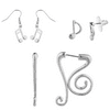 Lux Accessories Silver Tone Music Lover Musical Note Multi Earring Set 3PC