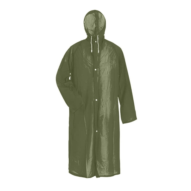 MIASHUI Poncho de Pluie pour Adultes Léger Réutilisable Vestes de Protection contre la Pluie, Vert Armée, Taille Unique