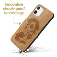 thumbnail image 3 of Case Yard Wooden Case Outside Soft TPU Silicone Slim Fit Shockproof Wood Phone Cover for Girls Boys Men and Women Supports Wireless Charging Sucra Donna Day of Dead Design case for iPhone-11, 3 of 7