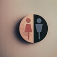 thumbnail image 3 of GAXIRE 2Pcs Bright Color Toilet Sign for Women Bathroom Simple Design Wall Mounting 3.4x3.4x0.2in, 3 of 8